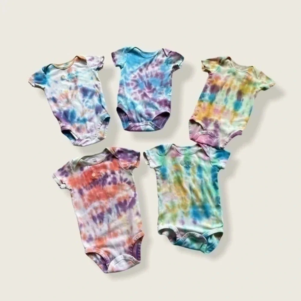 Carter’s upcycled onesies set of 5 tiedyed size 12m EUC - Picture 3 of 3